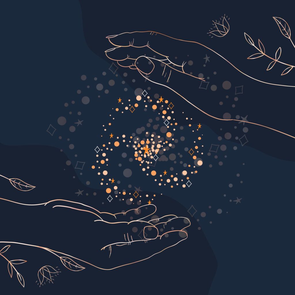 Mains qui canalise le soin énergétique Reiki à Toulouse